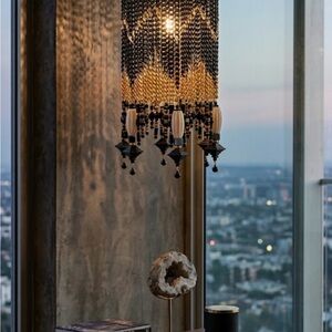 Byrufina handmade ceilings lamp black and gold NWT